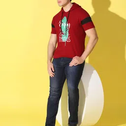 WOOSTRO Men Typography Printed Round Neck Cotton Slim Fit T-shirt image 3