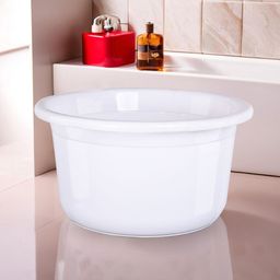 Kuber Industries White Light Weight Bath Tubs-picture-4