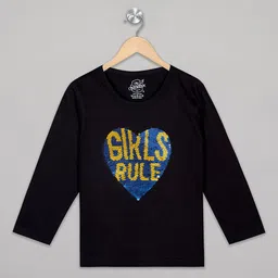 The Sandbox Clothing Co. Girls Typography Printed Round Neck Cotton T-shirt-picture-18