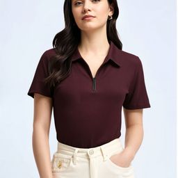 MACK JONNEY Self Design Polo Collar Short Slevees Cotton T-shirt-picture-14