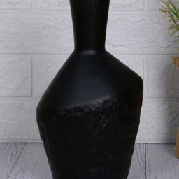 AARVI DECOR STUDIO Black Glossy Ceramic Glazed Dreams Vase-image-1