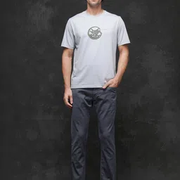 RARE RABBIT Men Graphic Printed Round Neck Cotton Oversized T-shirt image 1