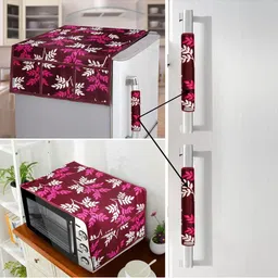 E-Retailer 4-Pcs Purple & White Printed Appliance covers-picture-23
