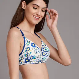 Samvar Blue Cotton Non-Wired Non Padded Minimizer Bra image 2