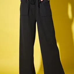 DIMPY GARMENTS Women Relaxed High-Rise Relaxed Fit Trousers-image-68