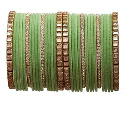 Guddan Set Of 32 Gold-Plated Zircon Stone-Studded Bangles-picture-25