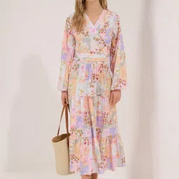 Trendyol Floral Printed V-Neck Long Sleeves Top With Skirt-picture-30