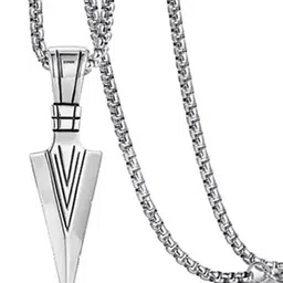 JaiShree Jewels Men Arrow Pendant with Rings Set image 2