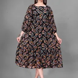 GROMint Floral Print Fit & Flare Midi Dress image 4