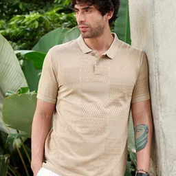 Campus Sutra Geometric Printed Polo Collar Regular Fit T-shirt-picture-10