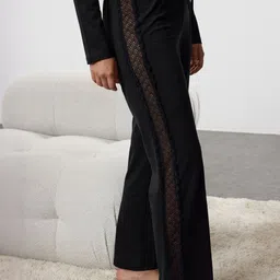 Trendyol Women Pure Cotton Solid V-Neck Night suit image 5