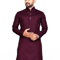 AWM Men Cotton Striped Straight Kurta-picture-25