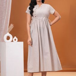 Sarai Striped Fit & Flare Midi Dress-picture-1