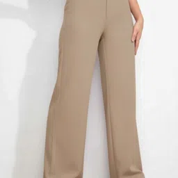 BROADSTAR Women Smart Straight Fit High-Rise Easy Wash Trousers-picture-35