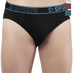 Sporto by Macho Pack Of 4 Cotton Mid-Rise Basic Briefs-picture-14