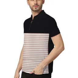BEYOU FASHION Men Colourblocked Polo Collar T-shirt image 2
