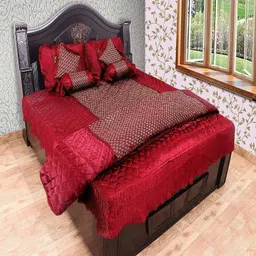 Satin Double King Sized Bedding Set-image-0