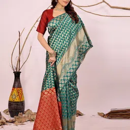 KALINI Woven Design Zari Kanjeevaram Saree image 3