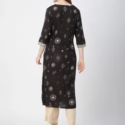 R&B Floral Printed Chikankari Straight Kurta image 2