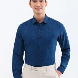 Allen Solly Men Spread Collar Tropical Printed Cotton Slim Fit Formal Shirt-image-35