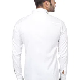 EARNSHAW Men Solid Spread Collar Cotton Formal Shirt image 4