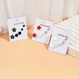 Honbon 9 Pair Circular Studs Earrings-picture-11