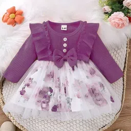 YK Girls Floral Printed Fit-Flare Dress-picture-24