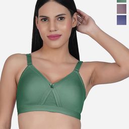 SHYAM SONS FLAIR Pack Of 3 Cotton Cut and Sew Full Coverage Bra-picture-17