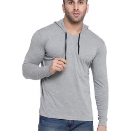 Blisstone Men Solid Hooded Cotton Slim Fit T-shirt-picture-22