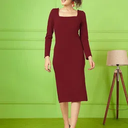 Moda Rapido Women Square Neck Shift Dress-image-19