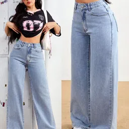 DressBerry Women Comfort Straight Fit High-Rise Light Fade Acid Wash Stretchable Jeans image 2