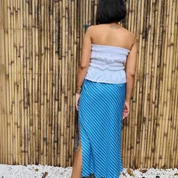 Label Tanvee Diagonal Stripe Midi Skirt image 2