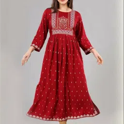 BABA KURTI Women Red Kurtas-picture-33