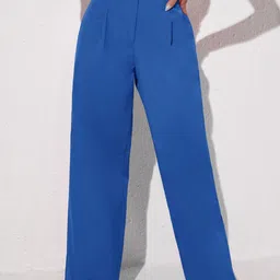 M&H Easy Women Regular Fit High-Rise Pleated Trousers-picture-14