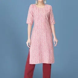 Ethnic basket Women Multicoloured Poly Crepe Kurta Sets-picture-34