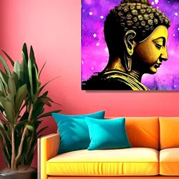 Indianara Grey & Yellow 1 Piece Wood Religious Wall Paintings image 3