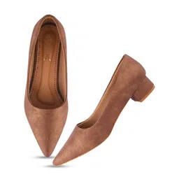 Shoetopia Girls Block Pumps with Bows image 2