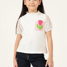 One Friday Puff Sleeve Cotton Top-picture-12