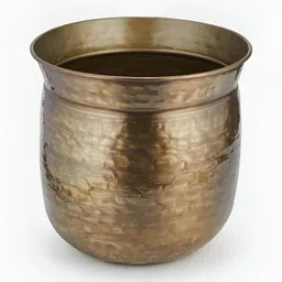 Fabindia Zareen Bronze-Toned Hammered Metal Table Planter image 5