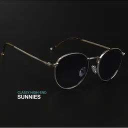 IFLASH Unisex Full Rim UV Protected Steel-Toned Round Sunglasses 998 SILVER BLACK image 4