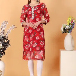Tulip Eden Women Floral Embroidered Chikankari Kurta-picture-24