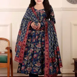 Bholukart Girls Floral Printed Panelled Anarkali Kurta With Palazzos & Dupatta-picture-32