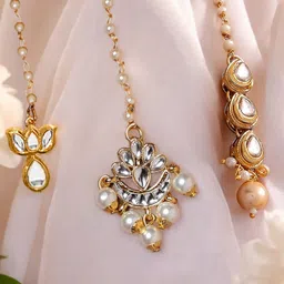 Anouk Kundan Studded Maang Tikka Head Jewellery-image-87