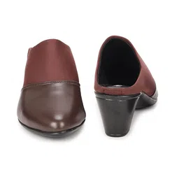 Luvfeet Women PU Solid Synthetic Leather Ethnic Block Mules image 5