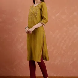 Anouk Women Ethnic Motifs Embroidered Kurta image 5