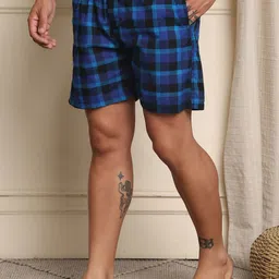 Mast & Harbour Men Checked Combed Cotton Boxers image 2