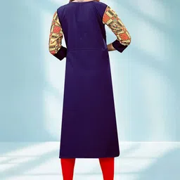 KHANJAN FASHION Geometric Printed Straight Kurta With Tie-Up image 3