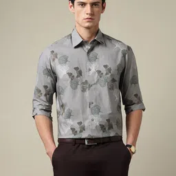 Arrow 1851 Tailored Fit Tropical Printed Pure Cotton Formal Shirt-picture-10