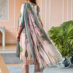 Aaghnya Women Viscose Rayon Printed Kurta Sets image 2