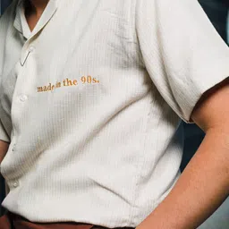 JAVINISHKA Men Comfort Cuban Collar Typography Printed Linen Casual Shirt image 3